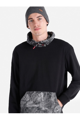 Colin's Colins Regular Fit Baskılı Kapüşonlu Siyah Erkek Sweatshirt Cl1064778 Siyah