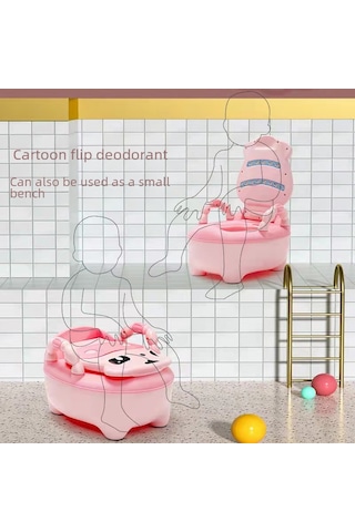 Geeroyoo Evde Kullanım İçin Çocuk Tuvaleti - Bebek Erkek Kız Potty Eğitimi, Konforlu Ve Hijyenik, Ay Sarısı + Fırça Hediyeli