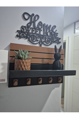 4'lü Dekoratif Anahtarlık Askısı Seti Biblo- Duvar Yazısı-saksı