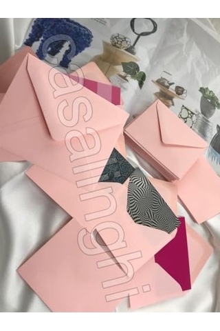 Zarf Küçük Mesaj Zarfı Pink Envelope 7x9 Cm - 10 Adet