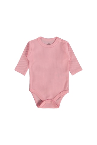 Minidamla Baby Minidamla Uzun Kol Basic 3'lü Set 1-18 Ay Çıtçıtlı Badi - Pembe