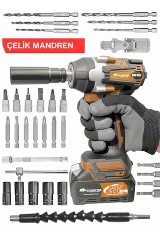 Schmıtzer 4lüset-t Pro 21v 40 Parça Şarjlı Akülü 3 Modlu Hilti Matkap Somun Sıkma Sökme Taşlama