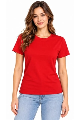 Butik İstanbul Basic Tişört Bisiklet Yaka Kısa Kol Günlük Yazlık Slim Fit T-shirt Kırmızı