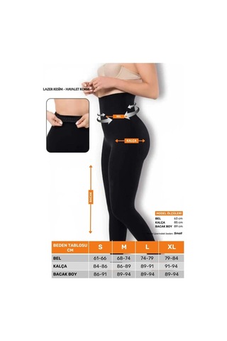 Enenstyle Fashıon Boutıque Beden İnceltici Toparlayıcı Esnek Lazer Kesim Yüksek Belli Hayalet Korseli Kadın Tayt SiYAH