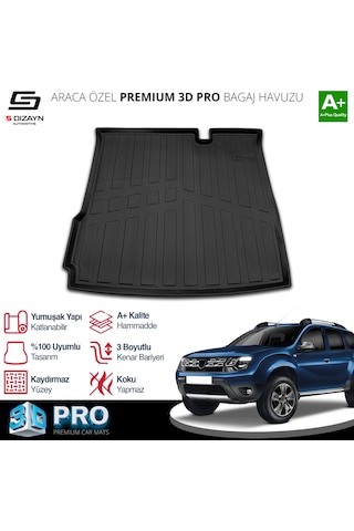 S-dizayn Dacia Duster 4x2 3d Pro Bagaj Havuzu 2018-2022 A+ Kalite