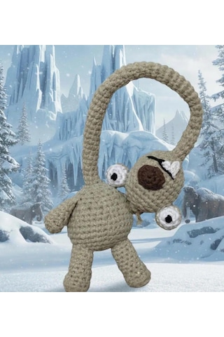 Amigurumi Buz Devri Sid Oyuncak Açık Gri
