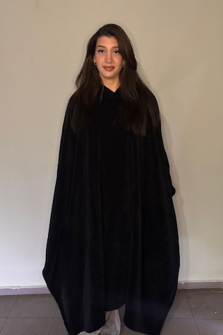 Giyilebilir Hoodie Battaniye Rahat Kalıp Tek Beden Siyah