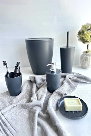 Pure Gri 5li Banyo Seti Gri