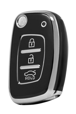 Hyundai Santafe Elentra Solanis İ20 İoniq İ30 Tucson İx35 3 Buton Nano Anahtar Kılıfı Siyah