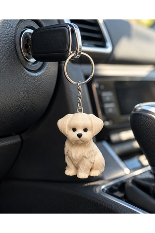 Sevimli Köpek Figürlü Anahtarlık Çanta Süsü Dekoratif Aksesuar Ten Rengi