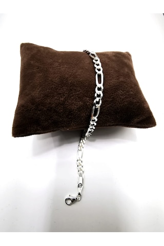 Omar Silver Erkek Figaro Gümüş Bileklik 4,4 Mm