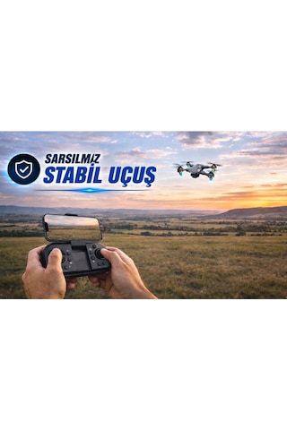 S107 Katlanabilir 4k Hd 2 Kameralı Fpv Canlı Görüntü 2 Bataryalı Ve Taşıma Çantalı Drone