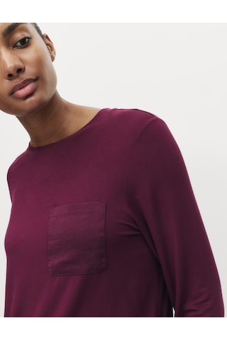 Marks & Spencer Uzun Kollu Pijama Üstü T37003697T Bordo