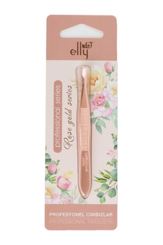 Elly Rose Gold Series Profesyonel Eğimli Cımbız Kaş Alma Ve Tüy Temizleme Cımbızı
