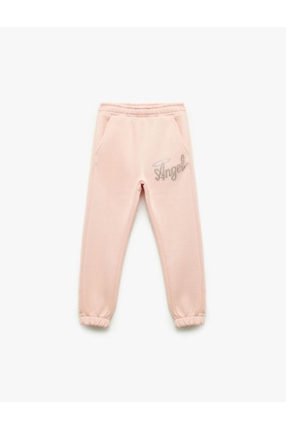 Koton Şardonlu Taş Detaylı Baskılı Jogger Pembe Kız Çocuk Eşofman Altı 6wkg40042ak Pembe