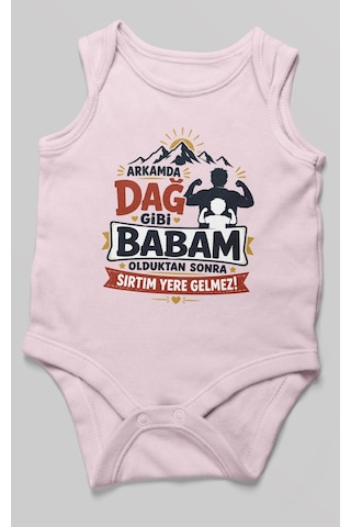 Morivokids Babaya Özel Sıfır Kollu Bebek Zıbını %100 Pamuk Zbn209-sk Bebe Pembe