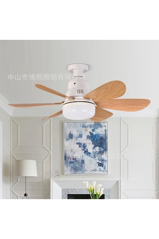 Uzaktan Kumandalı E27 Çıkarılabilir Kanatlar Ev Tipi Modern Işıklı Tavan Vantilatörü 40w Beyaz