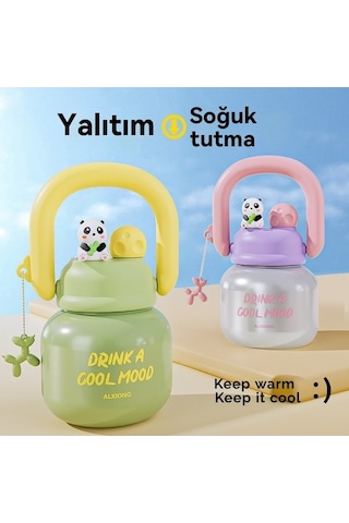 Maoyaya Sevimli Ve Taşın Çiftçecek Büyük Göbek Termos Fincan Beyaz Beyaz