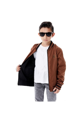 Benitto Kids Erkek Çocuk Kapüşonlu Çift Taraflı Mevsimlik Yağmurluk 51364 Kahve
