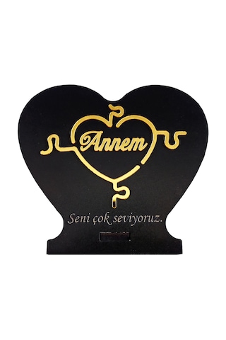 Anneler İçin Ahşap Kalp Dekor Seni Çok Seviyoruz Yazılı Hediye