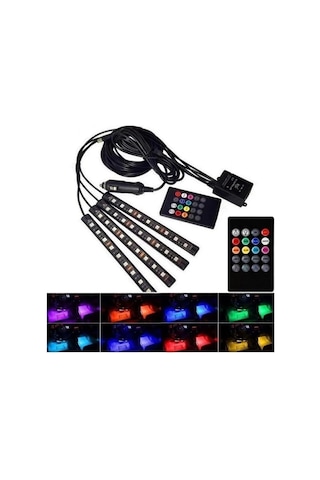 Tr Premium Rgb Araç İçi Atmosfer Led Aydınlatma Seti - Sese Duyarlı Müzik Ritimli Araba Ayak Altı Led Şerit, Ça
