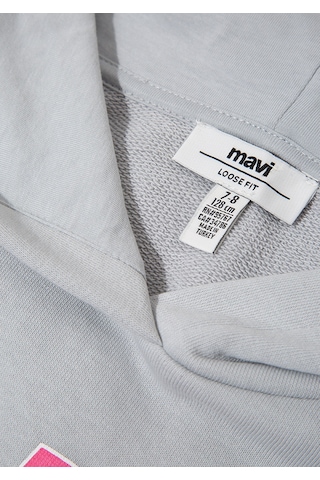 Mavi - Mavi Logo Baskılı Kapüşonlu Gri Sweatshirt 7s10179-70075 Gri