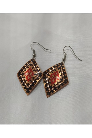 Firuze Gümüş Yöresel Bakır Küpe F16001745