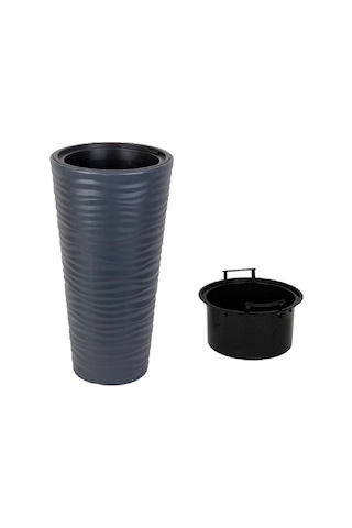 Antrasit Kumsal Vazo Dekoratif Uzun Saksı 5.5 lt 30*57cm