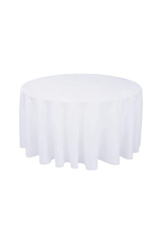 Düğün Partisi İçin Beyaz, Siyah, Kırmızı, Mavi, Altın, Çap 300 Cm, Gümüş Polyester Yuvarlak Masa Örtüsü Diğer