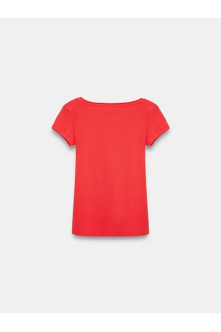 Dilvin 32688 %100 Pamuk Basic T-shirt-kırmızı