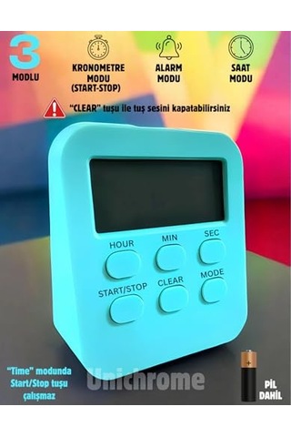 Mini Saat - Dijital Masa Saati - Araç Saati Alarm Kronometre - Mini Diğer