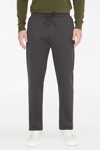AC&Co / Altınyıldız Classics Erkek Kahverengı Pamuklu Standart Fit Normal Kesim Beli Lastikli Diagonal Desenli Örme Pantolon Kahverengi