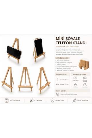 Mini Şövale Telefon Standı 3d Baskı Masaüstü Telefon Tutucu