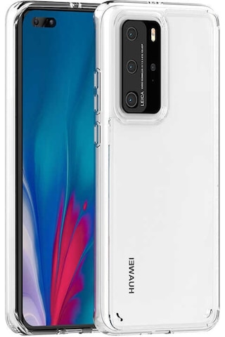 Huawei P40 Pro Kılıf Zore Coss Şeffaf Sert Silikon Kılıf Renksiz