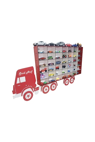 Ahşapatölyenet Ahşap Dekoratif Duvar Tır Araba Rafı (42'Li)