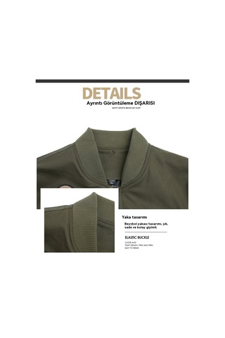 Erkek İlkbahar Ve Sonbahar Uzun Kollu İnce Beyzbol Yaka Baskılı Ceket Siyah