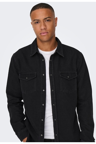 Only & Sons Erkek Göğüs Cepli Denim Gömlek - 22023247 001