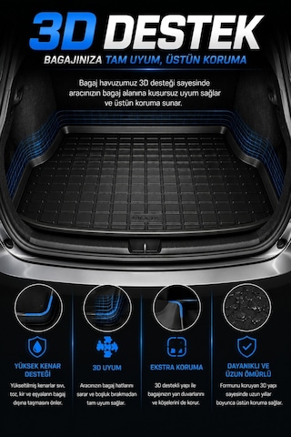 Fiat Egea Sedan 2017 Model Araca Özel Bagaj Havuzu Premium A+
