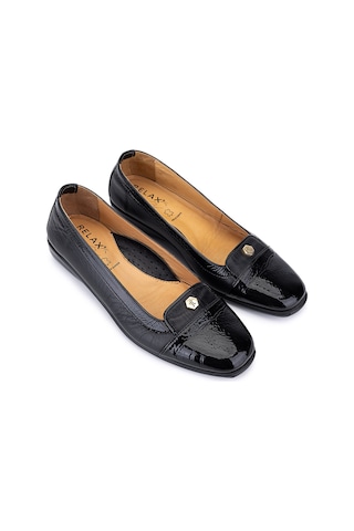Relax Anatomic Kadın Hakiki Deri Siyah Comfort Ayakkabı 611 E2254 Bn Ayk Y19 Vernıce Black/leather Black Siyah