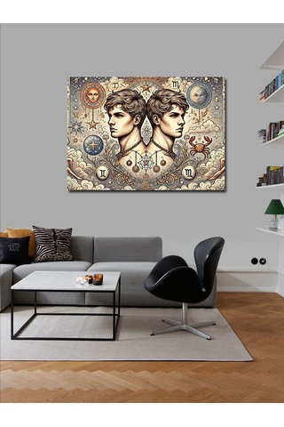 Kanvas Tablo İkizler Burcu Deseni 100cmx140cm