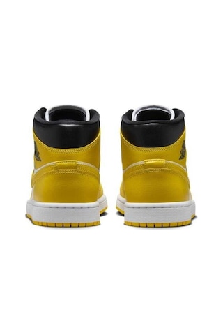 Nike Air Jordan 1 Mid Kadın Basketbol Ayakkabısı Dar Kalıp 1 Beden Büyük Almanızı Öneriyoruz Sarı Sarı