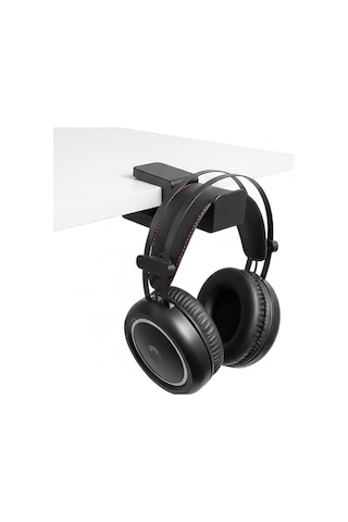 Premium Siyah Asılabilir Masa Kenarı Kulaklık Standı, Ergonomik Ve Sağlam