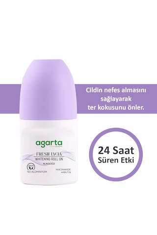 Agarta Fresh Lycia Ter kokusu Önleyici 24 Saat Etkili Beyazlatıcı Kadın Roll-On Deodorant 50 ML﻿﻿