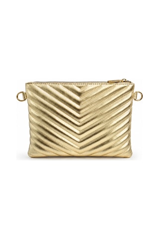 Sanmorris Kadın Suni Deri Ayarlanabilir Çapraz Ve El Askılı Portföy, Clutch Çanta S-1407 Altın