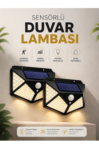 Solar Sensörlü Duvar Lambası Bahçe Lambaso Parlak Beyaz Işık Suya Dayanıklı 91933591 Solar Sensörlü Duvar Lambası Bahçe Lambaso Parlak Beyaz Işık Suya Dayanıklı 91933591