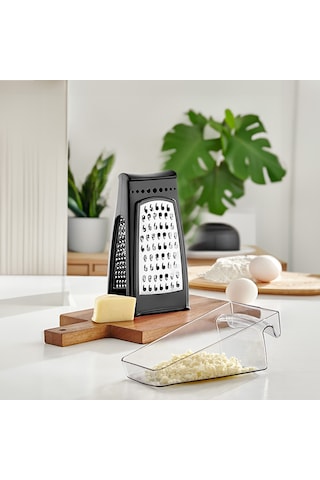 Porsima L-667 Idea Paslanmaz Çelik Çift Taraflı Hazneli Rende-siy