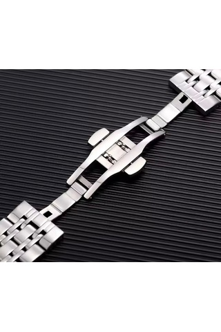 20mm Çapında Ucu Kavisli Gümüş Renk Çelik Saat Kordonu