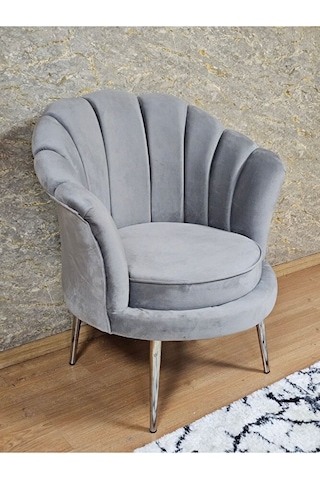 Tekli İstiridye Krom Kaplama Sivriltme Ayak Çay Seti Koltuk Tekli Çok Renkli