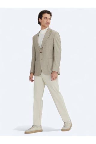 Kip Kahverengi Kareli Modern Fit Ceket Kahverengi