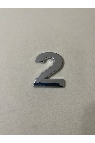 2 İki Numara Yapışkanlı Daire Bina Villa Kapı Numarası Krom Crom 4 Cmx5cm No:2 Plastik